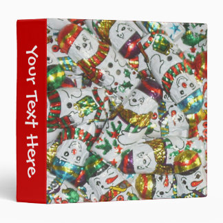 Sweet Snowmen 'Your Text' binder red