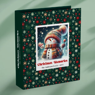 Sweet snowy Christmas snowman personalized kids 3 Ring Binder