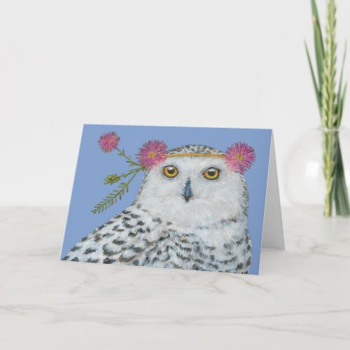 Sweet snowy owl card