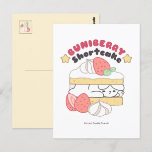 Sweet Snuggles: Buniberry Shortcake Delight Postcard