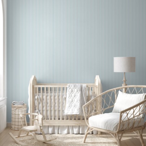 Sweet Soft Shades of Blue Veritcal Stripes Wallpaper