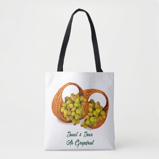 Sweet Sour Grapefruits Basket Trendy Shopping Tote (Front)