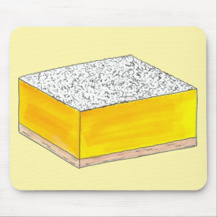 Sweet & Sour Yellow Lemon Bar Square Pastry Baking Mouse Pad