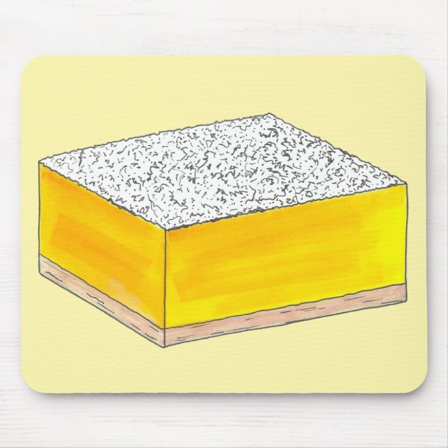 Sweet & Sour Yellow Lemon Bar Square Pastry Baking Mouse Pad (Front)