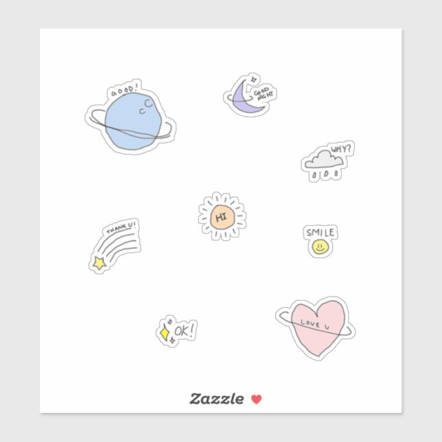 Sweet Space Sticker Set | okpeach (Sheet)