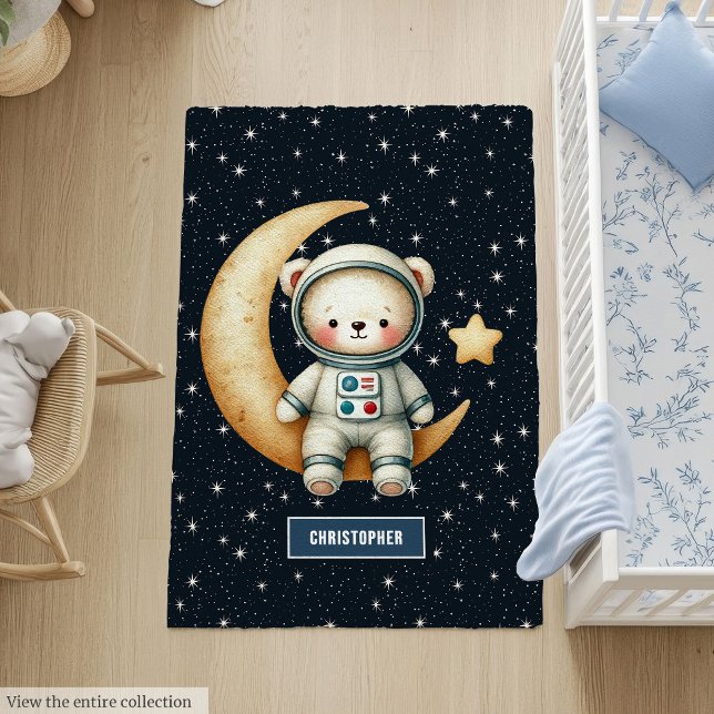 Sweet Space Teddy Bear Astronaut Rug for Nursery (Sweet Space Teddy Bear Astronaut Rug for Nursery)