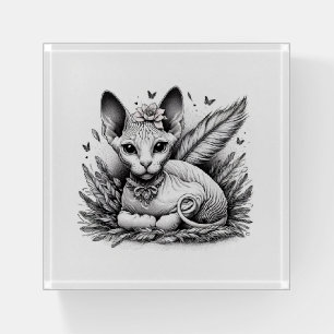 Sweet Sphynx Cat Paperweight