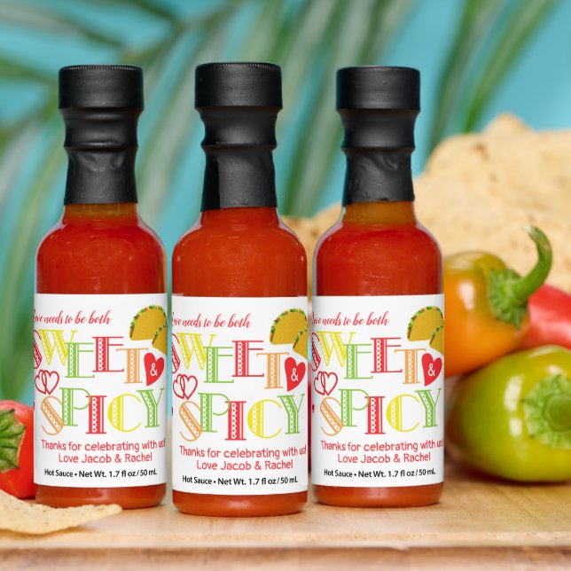 Sweet Spicy Fiesta Bridal Shower Favor Hot Sauces (Multi)