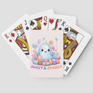 Sweet & Spooky – Cute Pastel Blue Ghoul Poker Cards