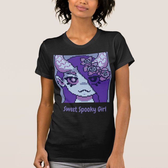 Sweet Spooky Girl pixel Art T-Shirt (Front)