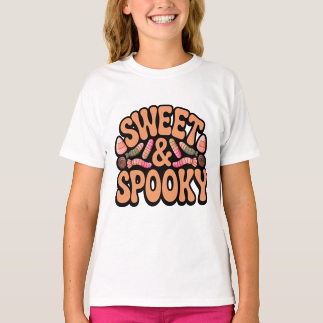 Sweet Spooky Kids Halloween Candy Shirt (Front)