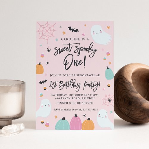 Sweet Spooky One 1st Birthday Party Invitation