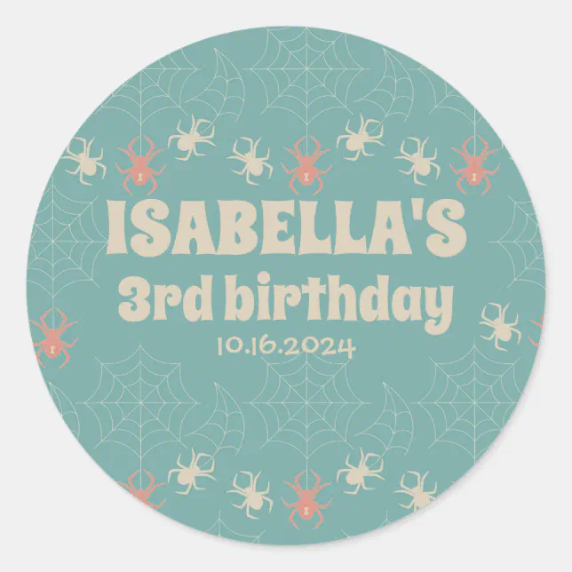 Sweet Spooky Tales Halloween Birthday Theme Classic Round Sticker | Zazzle