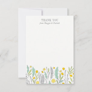 Sweet Sprigs Gender Neutral Flat Thank You Note Card