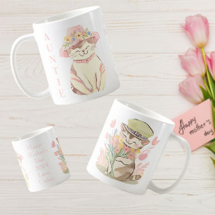 Sweet Spring Auntie Cat Kitten Personalized Coffee Mug