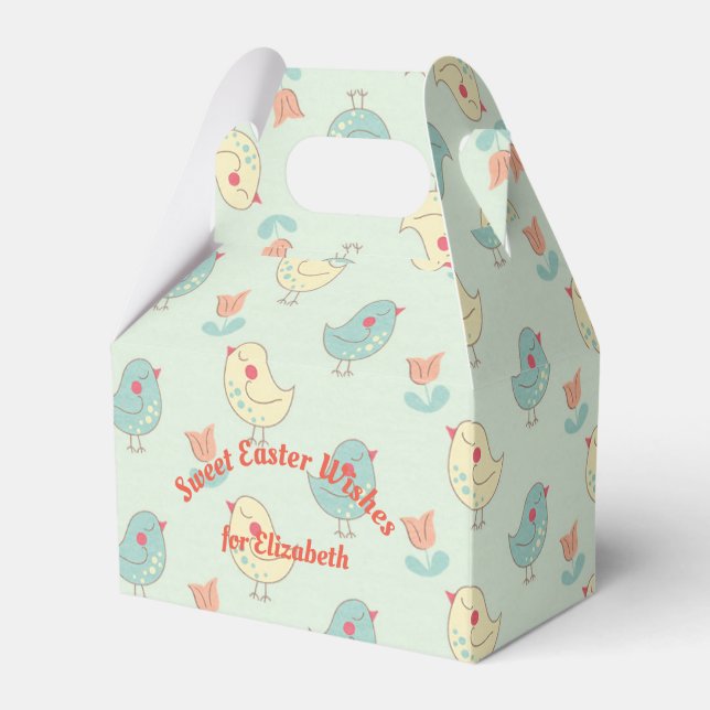 Sweet Spring Birdies Gable Favor Box (Front Side)