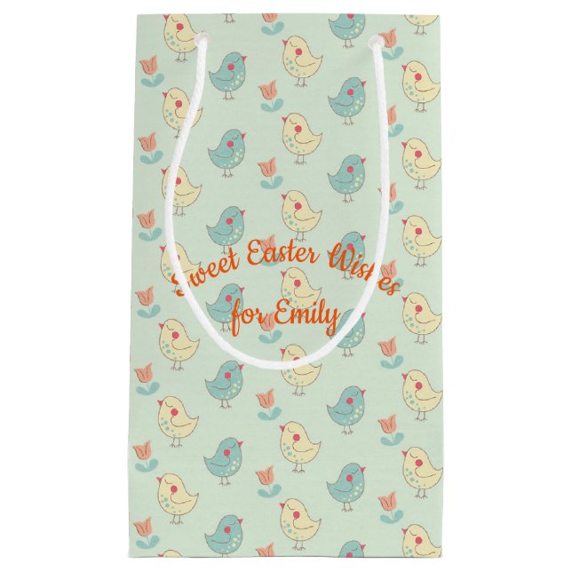 Sweet Spring Birdies Gift Bag - Small, Glossy (Front)
