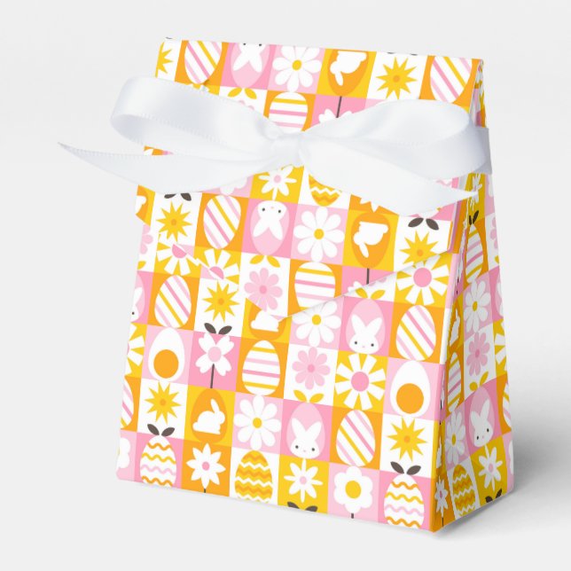 Sweet Spring Easter Patchwork  Favor Boxes (Front Side)