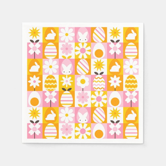Sweet Spring Easter Patchwork  Napkins (Front)