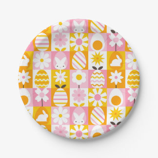 Sweet Spring Easter Patchwork Paper Plates