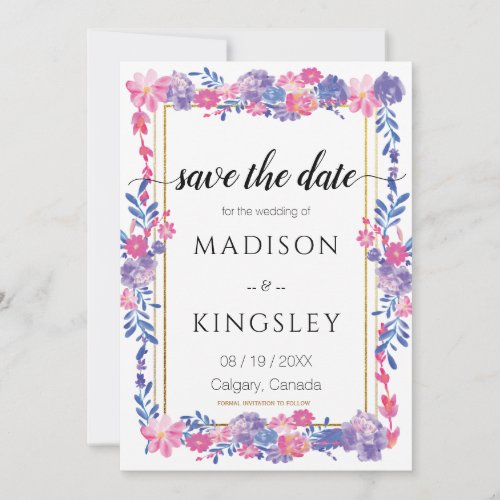 Sweet Spring Floral Abstract Save the Date CARD