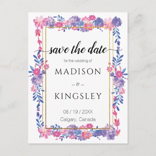 Sweet Spring Floral Epic Abstract Save the Date Postcard