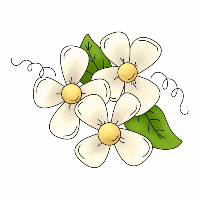 Sweet Spring Flower Blossom Cartoon Clipart Design Cutout (Front)