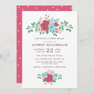 Sweet Spring Flowers - Floral Bridal Shower Invitation