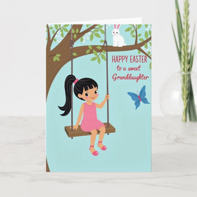 Sweet Spring Granddaughter Easter Card (Front)