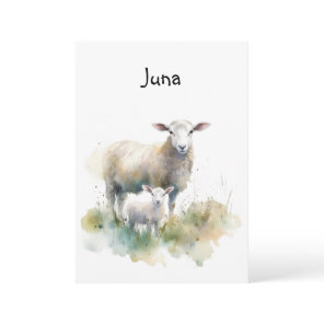 Sweet Spring Lamb | Customizable Birth  Invitation