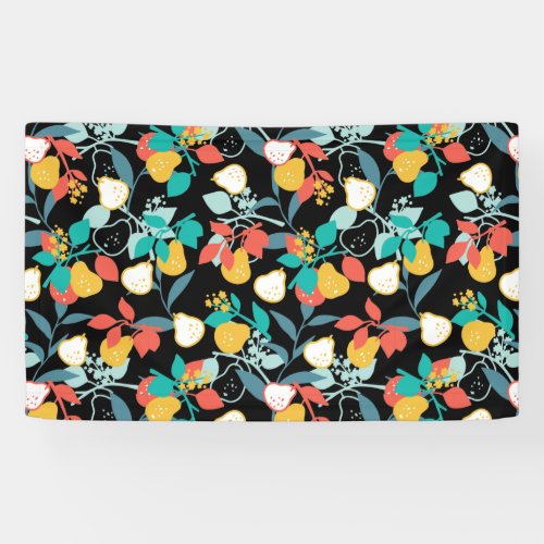 Sweet Spring Pear Fruit Pattern Banner