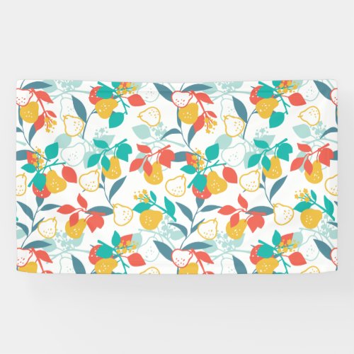 Sweet Spring Pear Fruit Pattern Banner