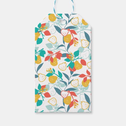 Sweet Spring Pear Fruit Pattern Gift Tags