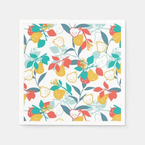 Sweet Spring Pear Fruit Pattern Napkins