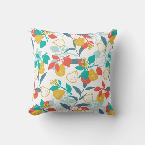 Sweet Spring Pear Fruit Pattern Throw Pillow