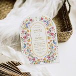 Sweet Spring Wildflower Meadow Garden Arch Wedding Invitation<br><div class="desc">Impress your guests with this classy wedding invite. The cheerful design features colorful watercolor wildflowers mixed with lush greenery foliage. Use the text fields to personalize the card with your own wording and details. If you want to change the font style, color or text placement, simply click the "Customize Further"...</div>