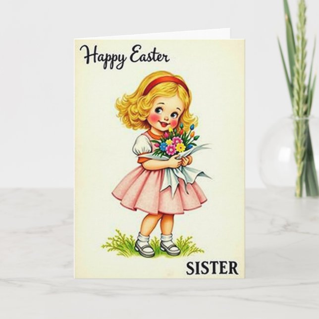 Sweet Springtime Girl Card (Front)