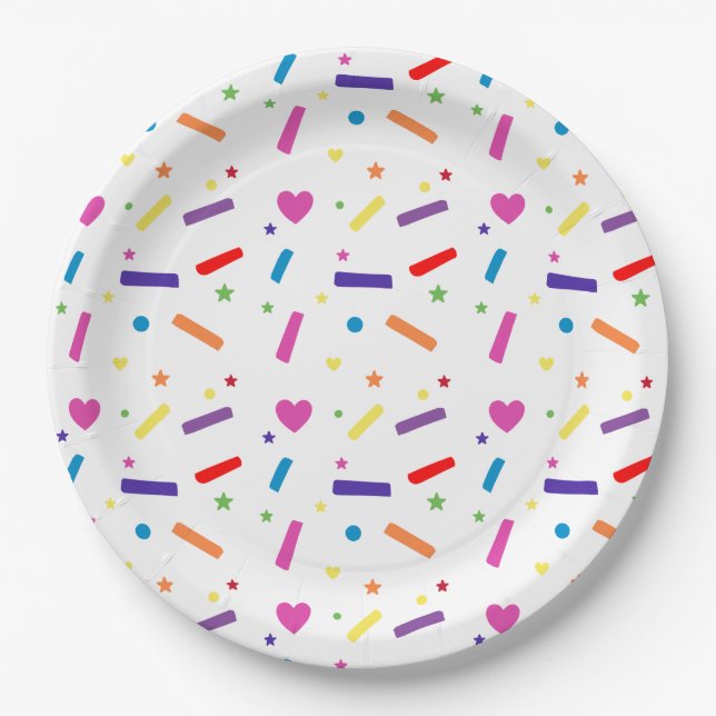 Sweet Sprinkle Birthday Party Theme Paper Plates (Front)