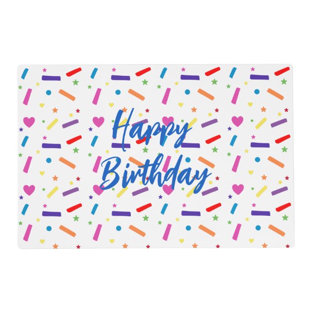Sweet Sprinkle Birthday Party Theme Placemat (Front)