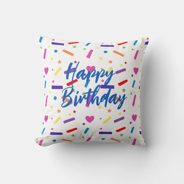 Sweet Sprinkle Birthday Party Theme Throw Pillow (Front)