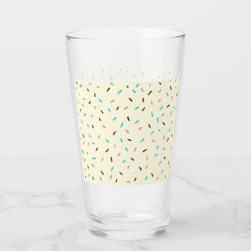 Sweet Sprinkles Glass Tumbler Vanilla Cream