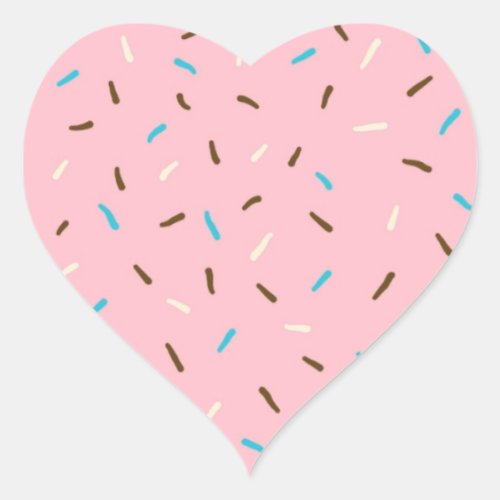 Sweet Sprinkles Heart Stickers Strawberry Pink