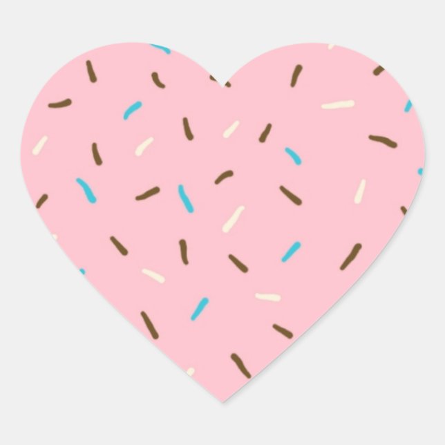 Sweet Sprinkles Heart Stickers (Strawberry Pink) (Front)