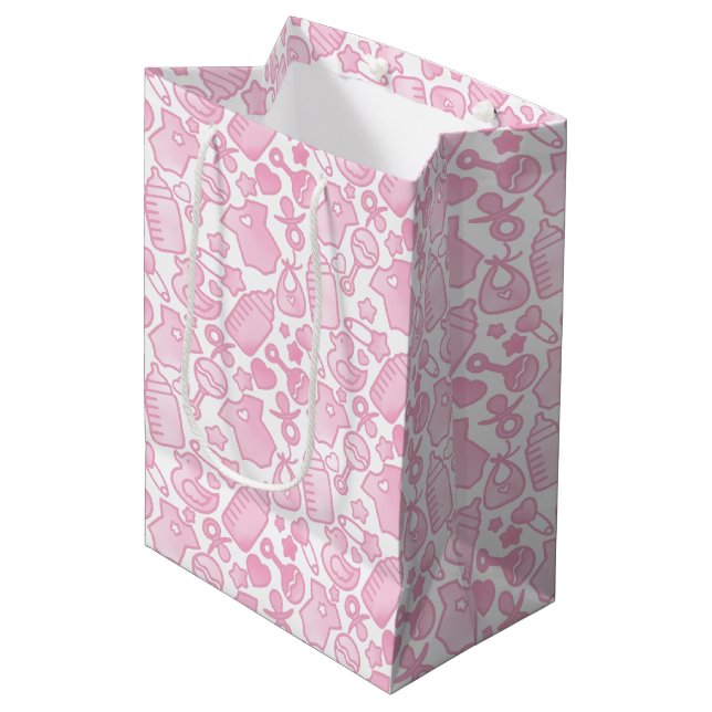Sweet Sprinkles Ombre Pink Medium Gift Bag (Front Angled)