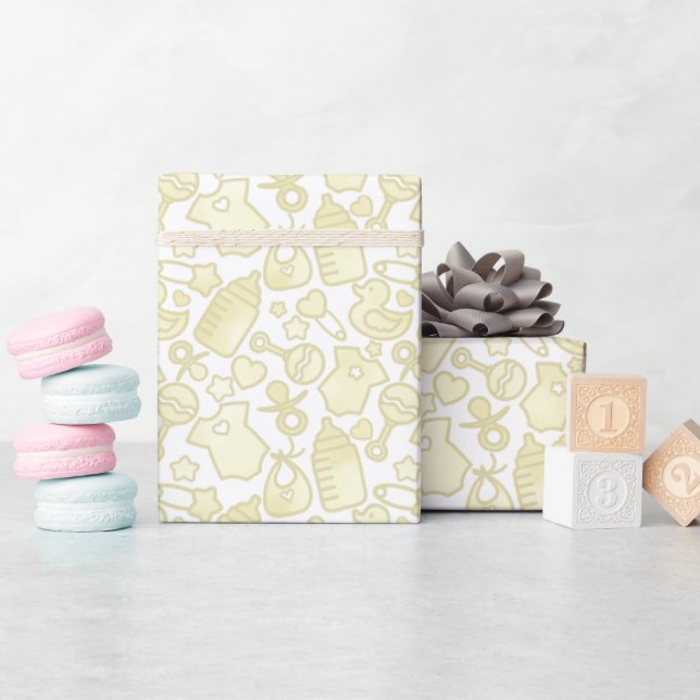 Sweet Sprinkles Ombre Yellow Wrapping Paper (Baby Shower)