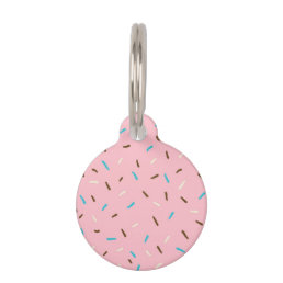 Sweet Sprinkles Small Pet ID Tag (Strawberry Pink)