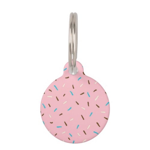 Sweet Sprinkles Small Pet ID Tag Strawberry Pink