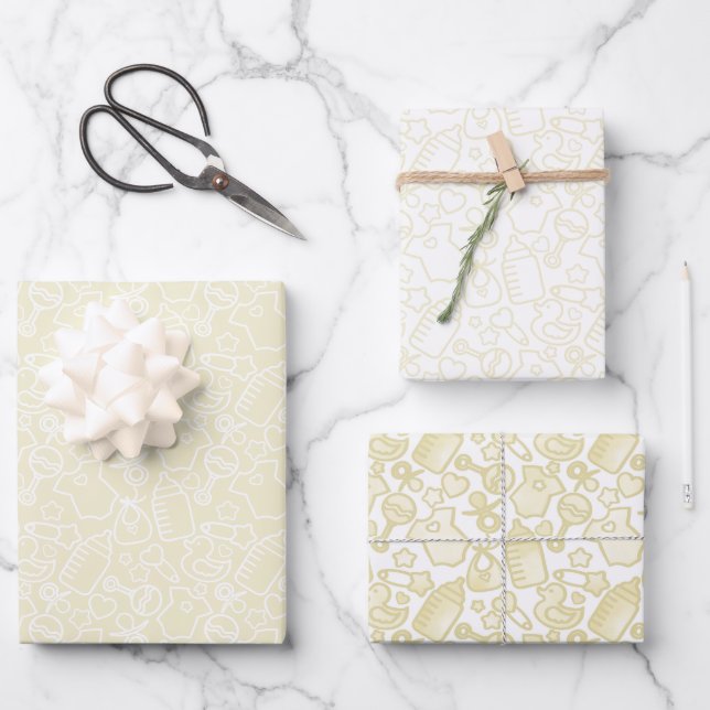 Sweet Sprinkles Sweet Yellows Wrapping Paper Sheets (Front)