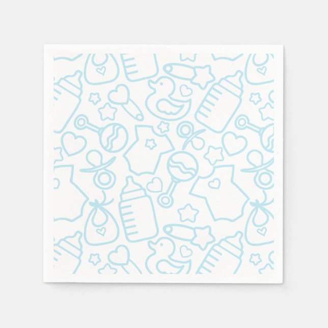 Sweet Sprinkles White Blue Napkins (Front)