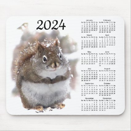 Sweet Squirrel  2024 Animal Nature Calendar 